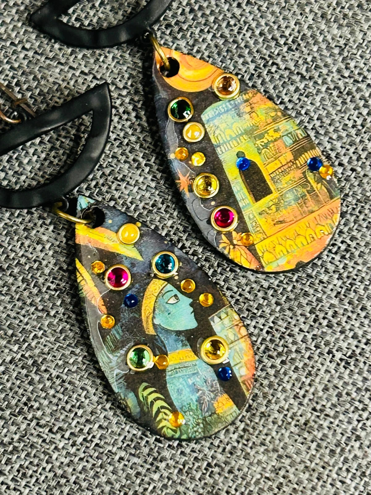 Boucles d’oreilles pendantes bohèmes Égypte – photo 3